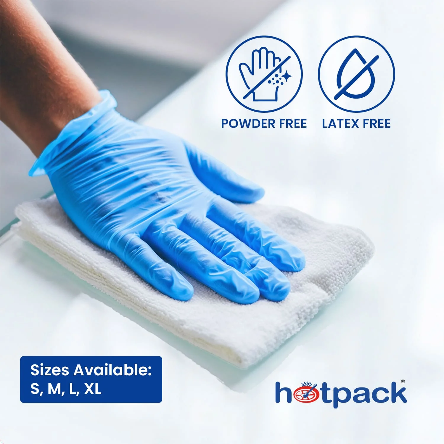Blue Powder Free Vinyl Gloves - Image 8