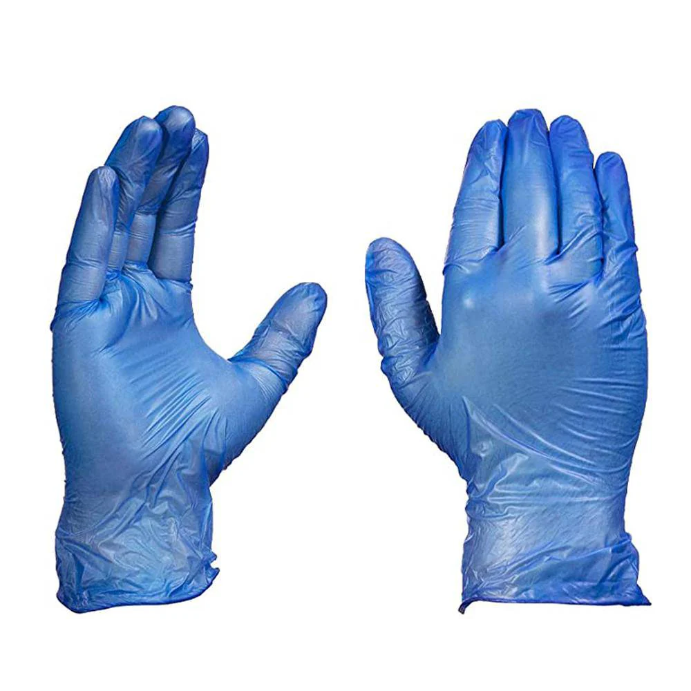 Blue Powdered Vinyl Gloves