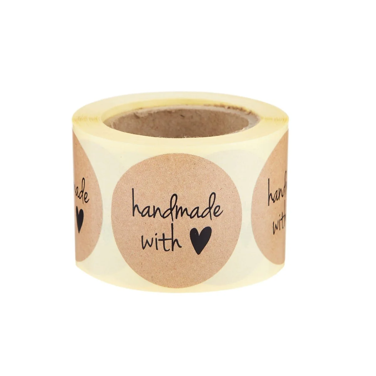 Brown Handmade with love Sticker Roll 250 Pieces - Image 4