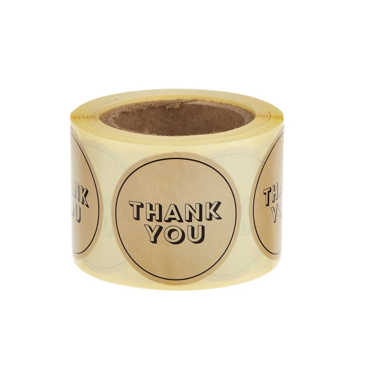 Brown Thank You Sticker Roll 250 Pieces - Image 2