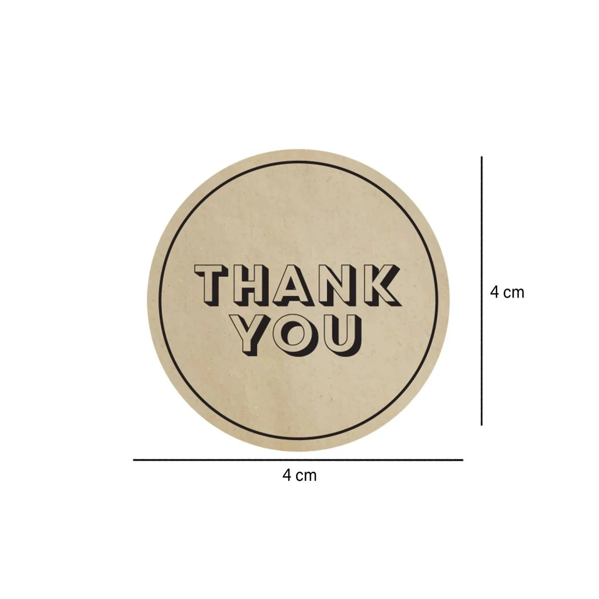 Brown Thank You Sticker Roll 250 Pieces - Image 3