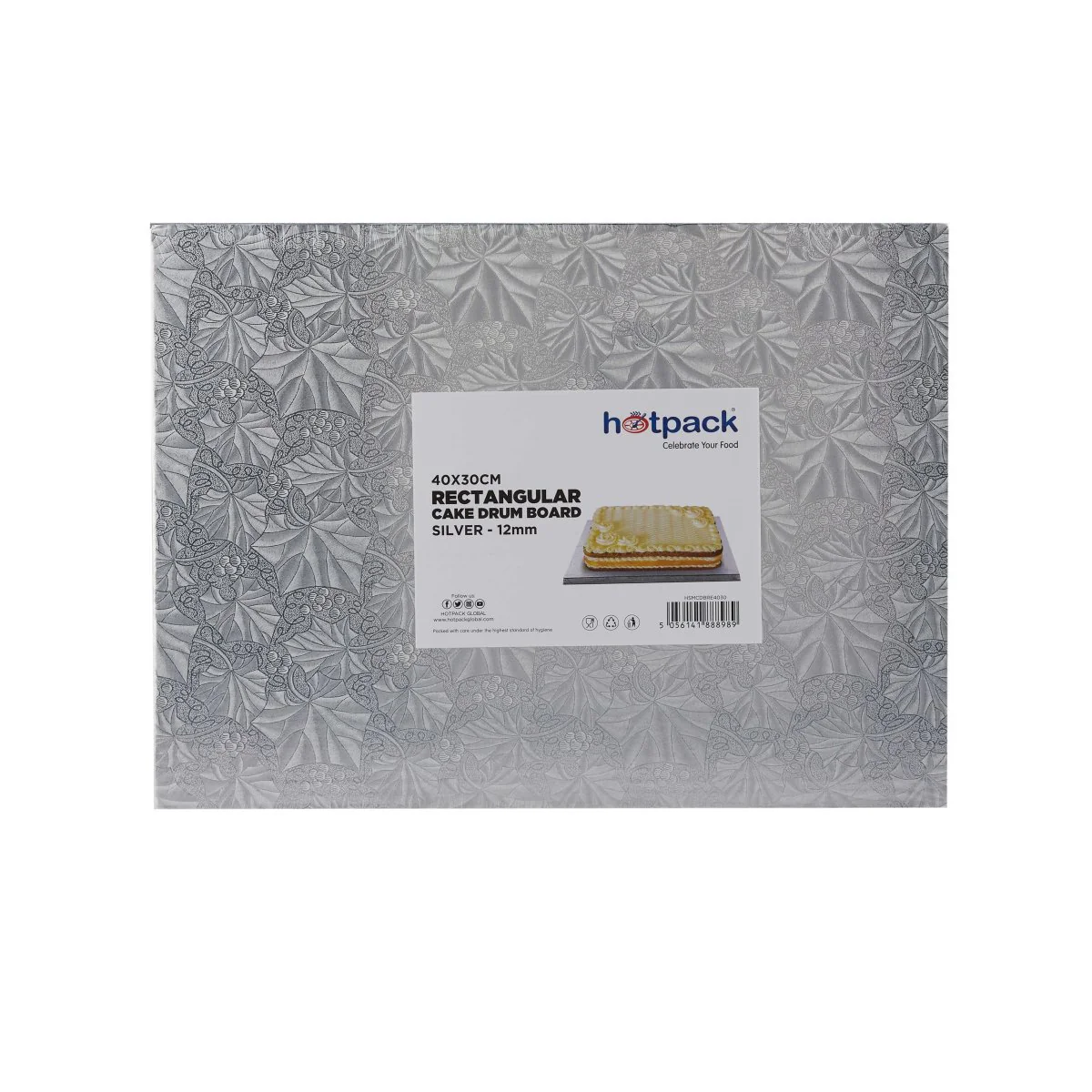 Cake Drum Board Rectangle Silver