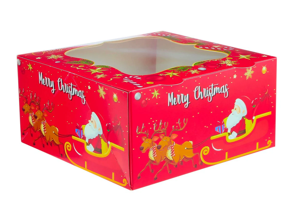 Christmas Cake Box with Window 5 Pieces - Image 15