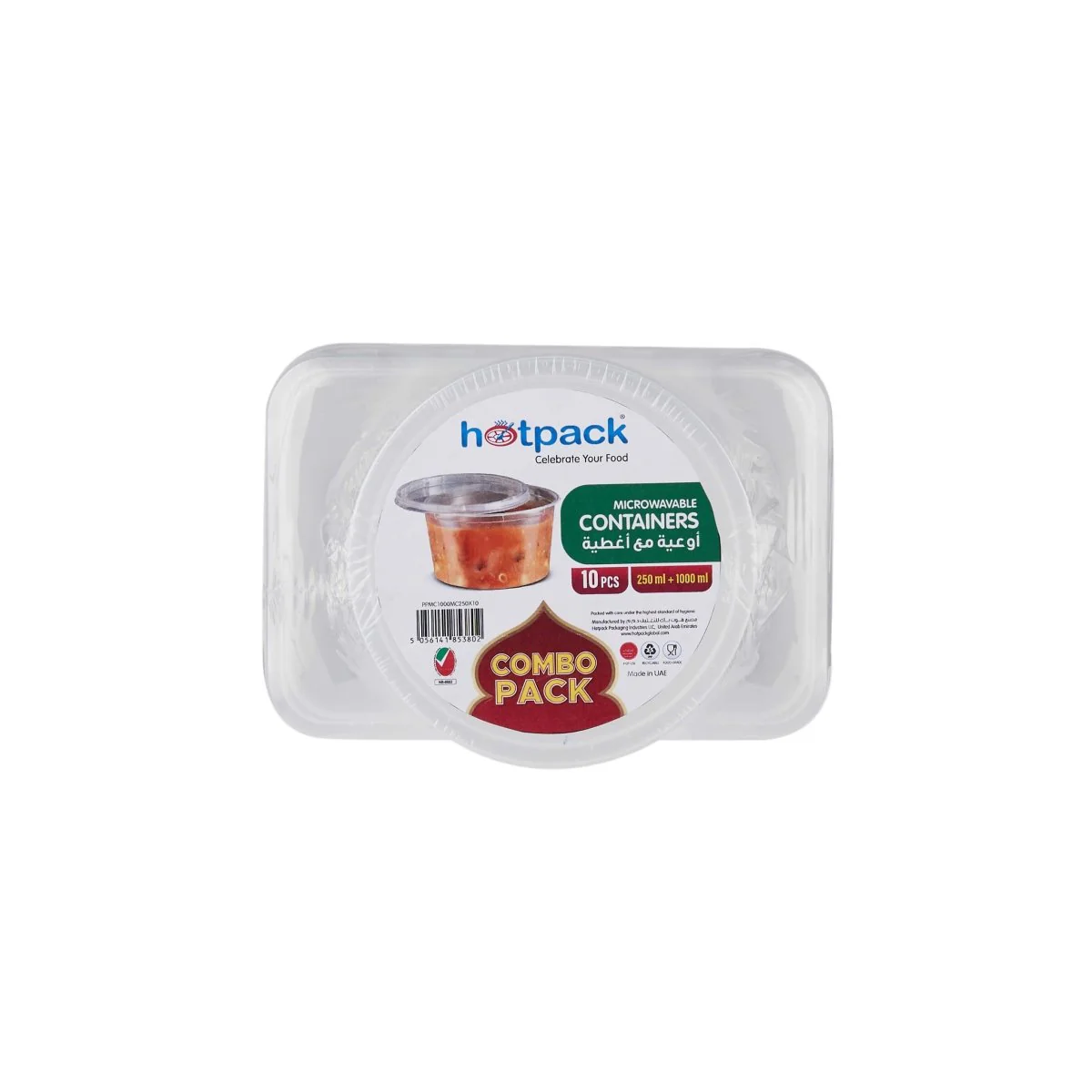 Clear Microwavable Container 1000ml + 250ml  Combo Pack - Image 3