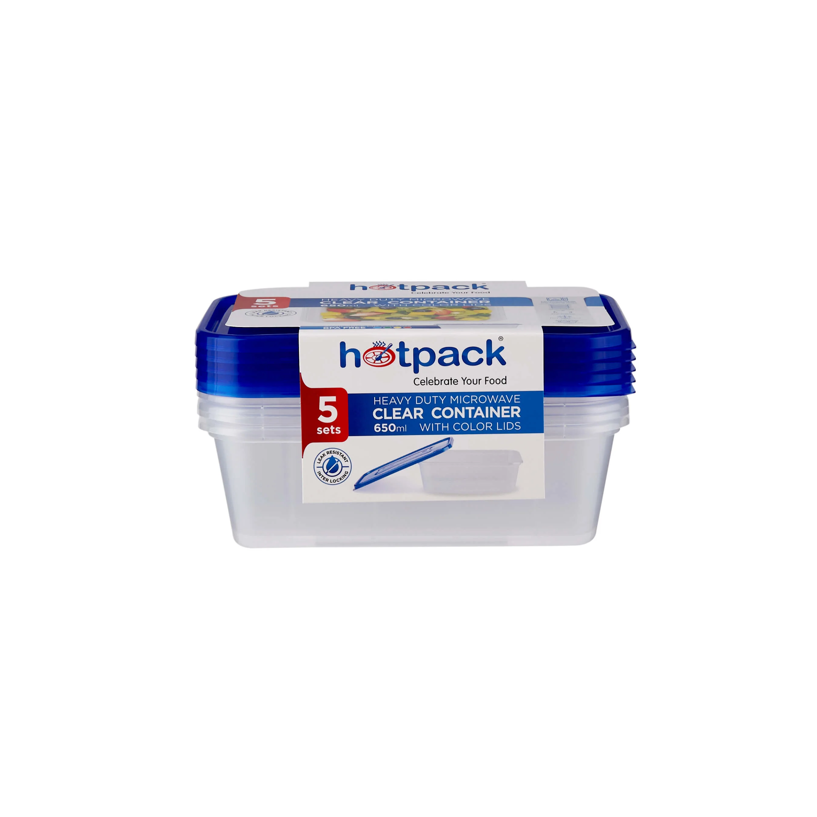 Clear Rectangular Heavy Duty Microwave Container with Color Lids - Image 19