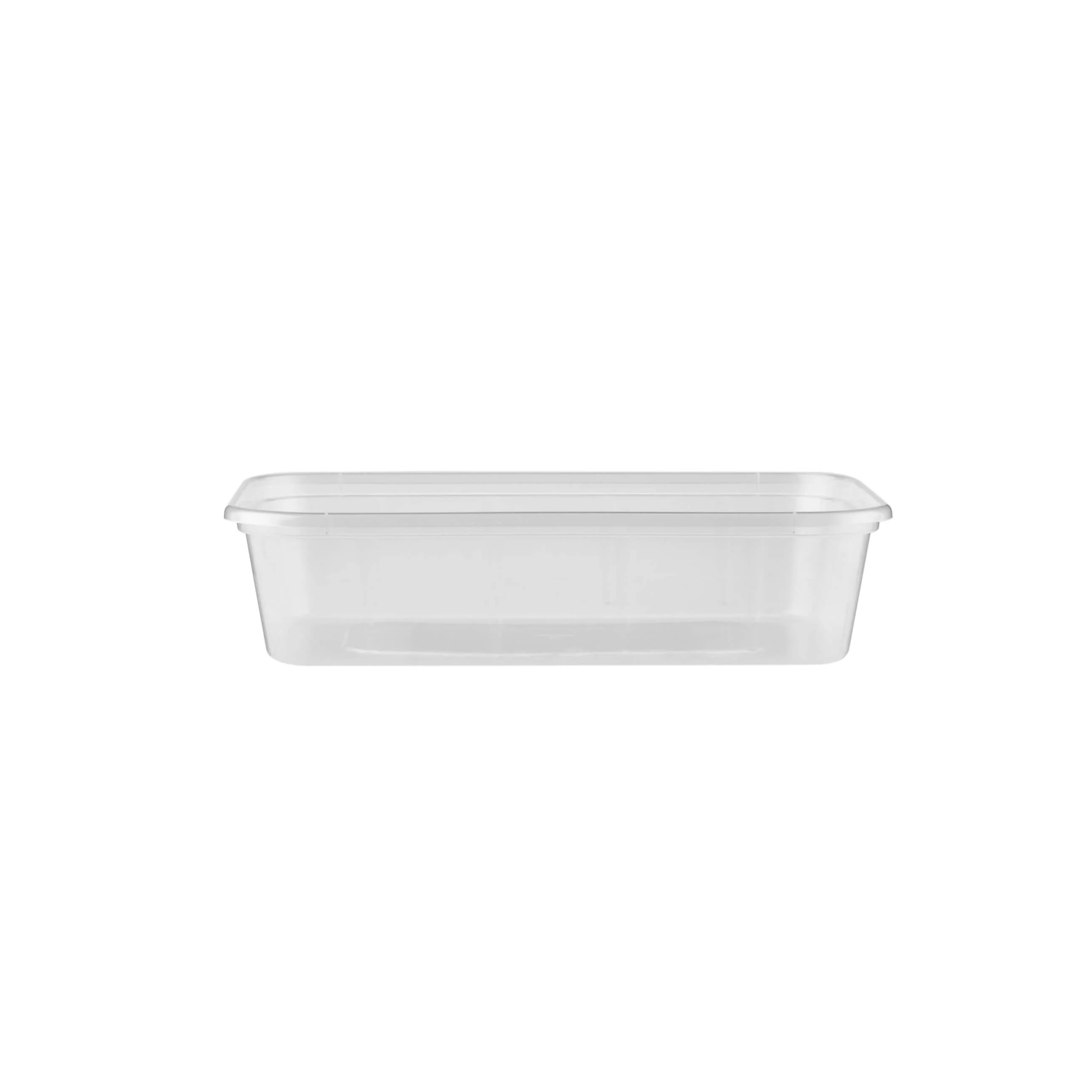 Clear Rectangular Heavy Duty Microwave Container with Color Lids - Image 2