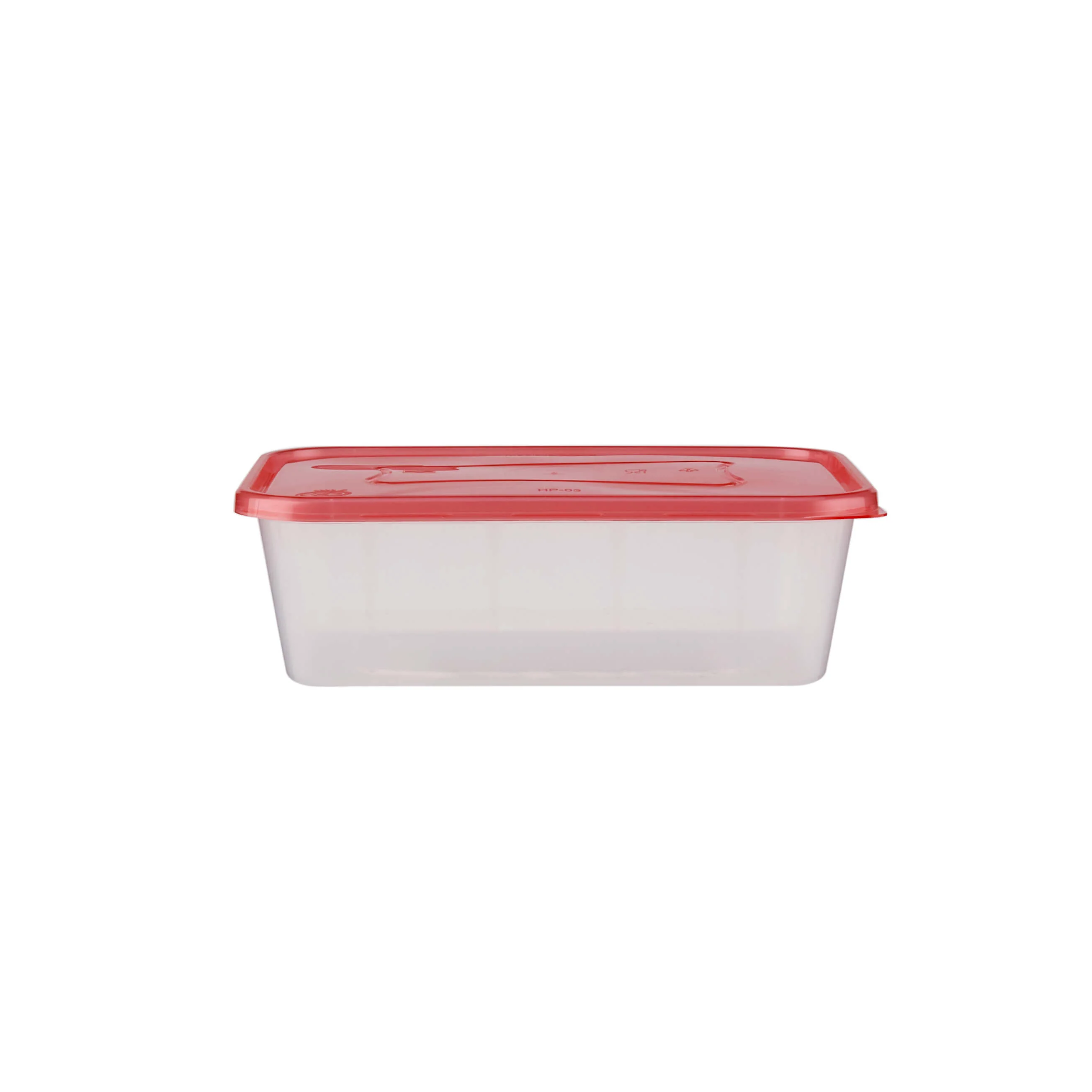 Clear Rectangular Heavy Duty Microwave Container with Color Lids - Image 32