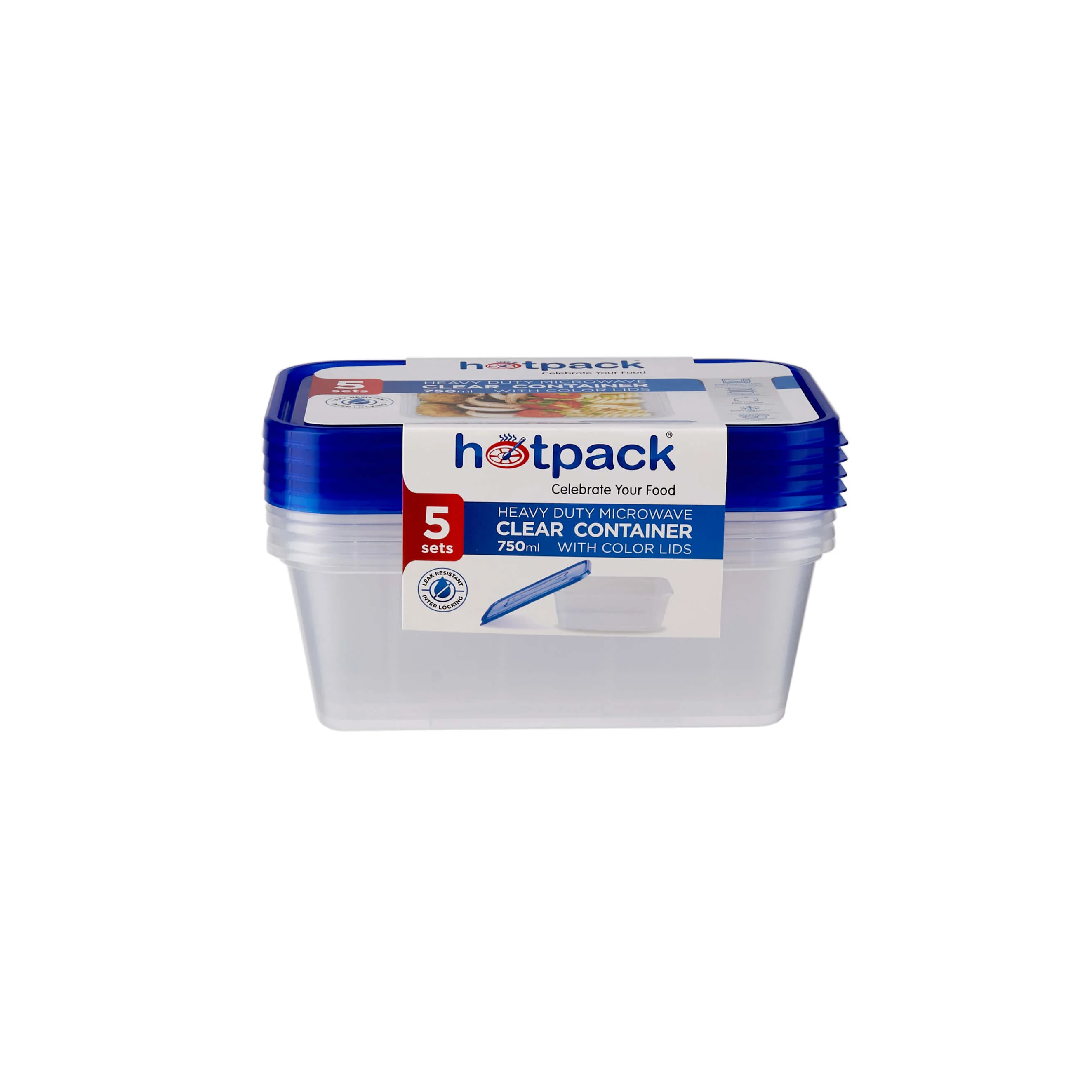 Clear Rectangular Heavy Duty Microwave Container with Color Lids - Image 41