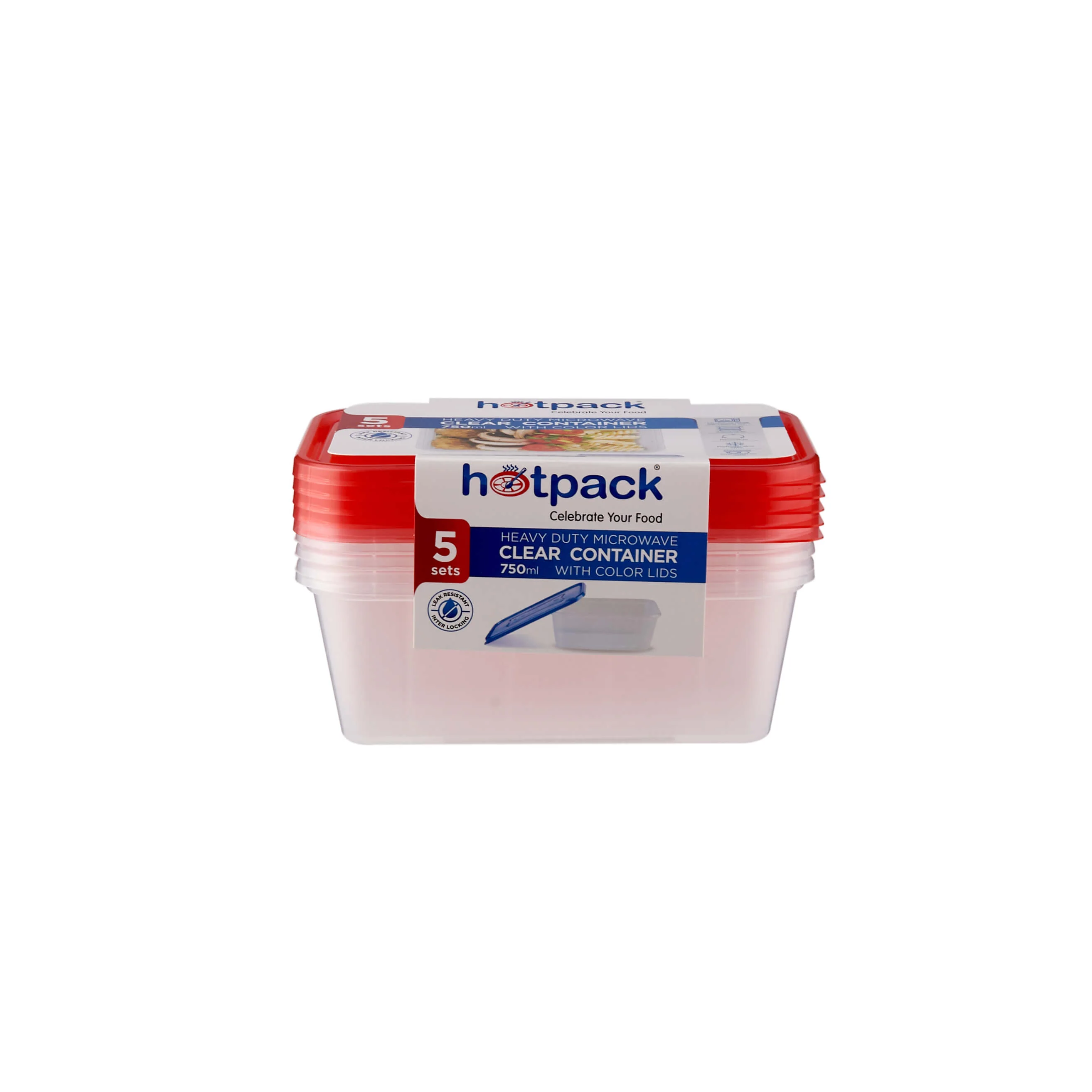 Clear Rectangular Heavy Duty Microwave Container with Color Lids - Image 52
