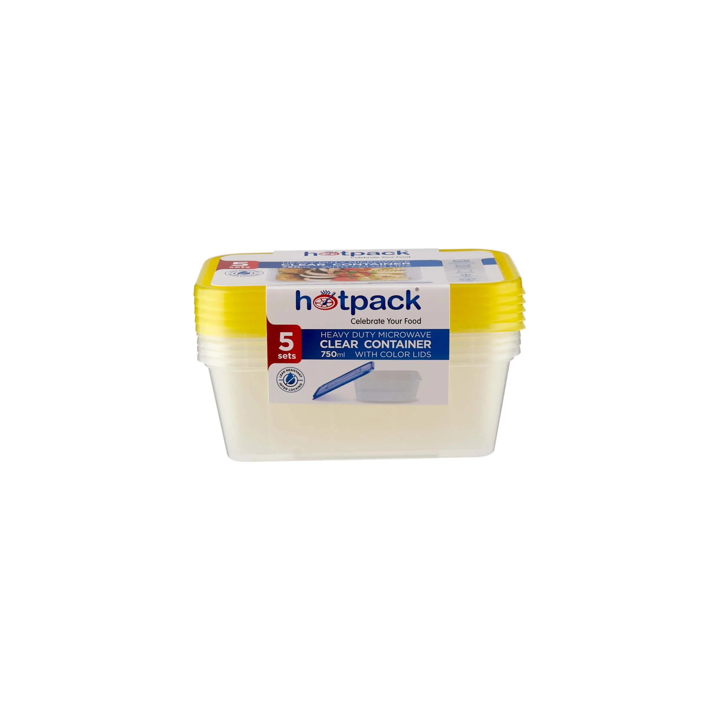 Clear Rectangular Heavy Duty Microwave Container with Color Lids - Image 57