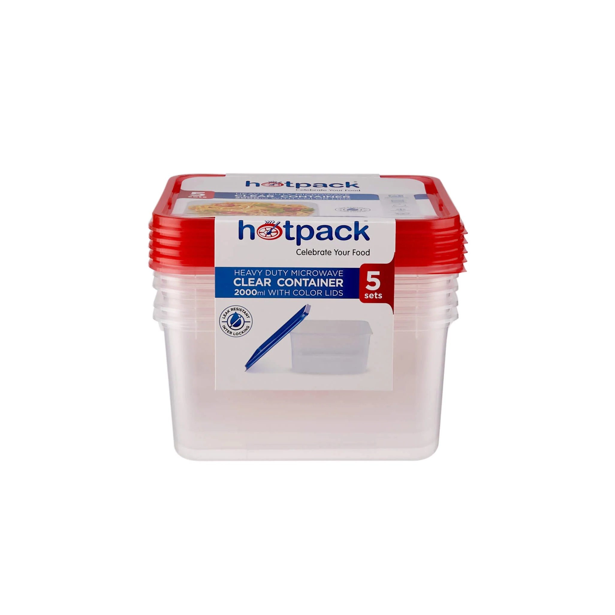 Clear Rectangular Heavy Duty Microwave Container with Color Lids - Image 96