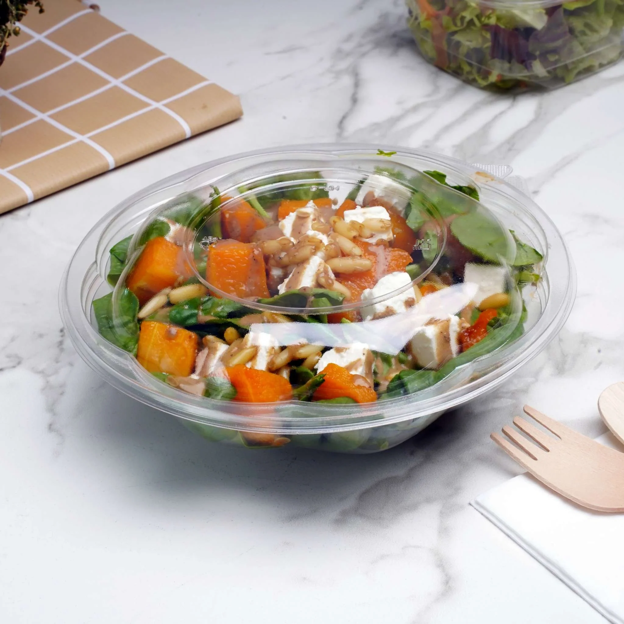 Clear Salad Bowl With Lid - Image 2