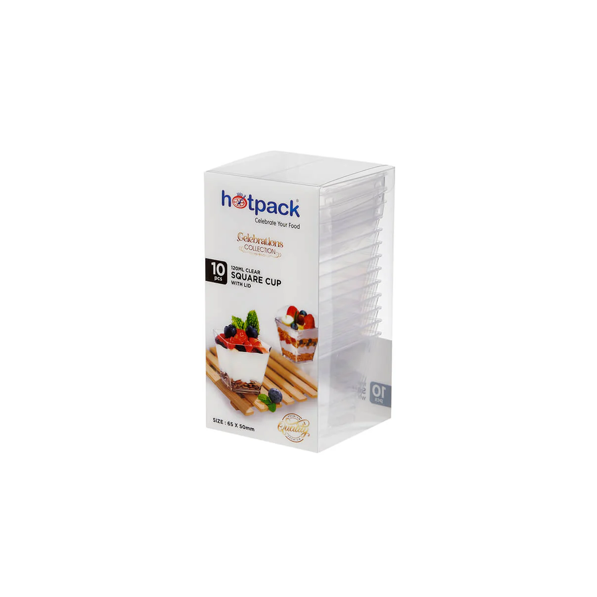 Clear Square Plastic Dessert Cup With Lid - Image 11