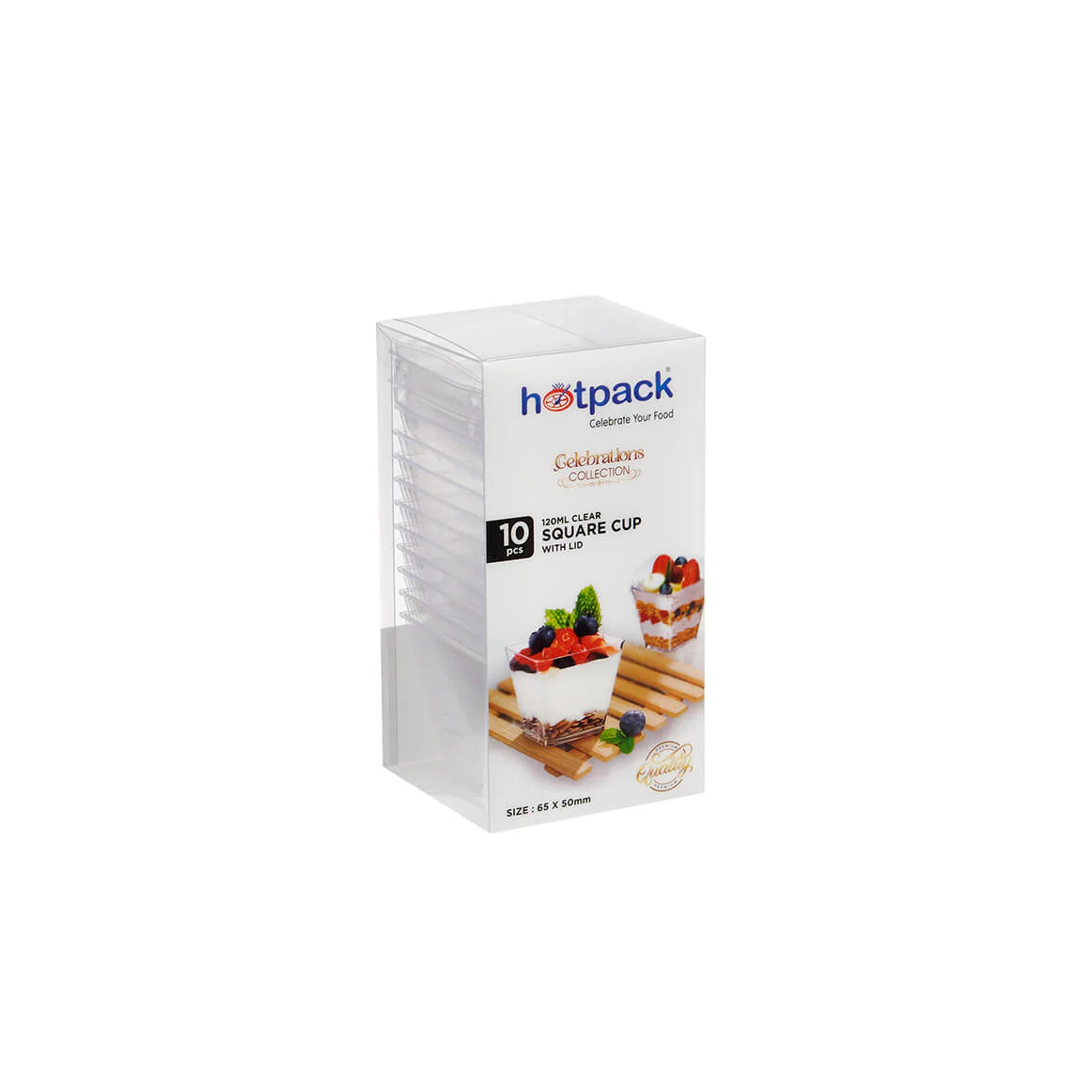 Clear Square Plastic Dessert Cup With Lid - Image 13