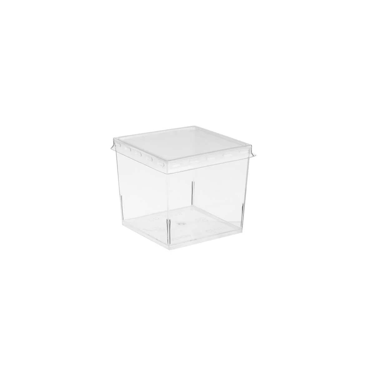 Clear Square Plastic Dessert Cup With Lid - Image 21