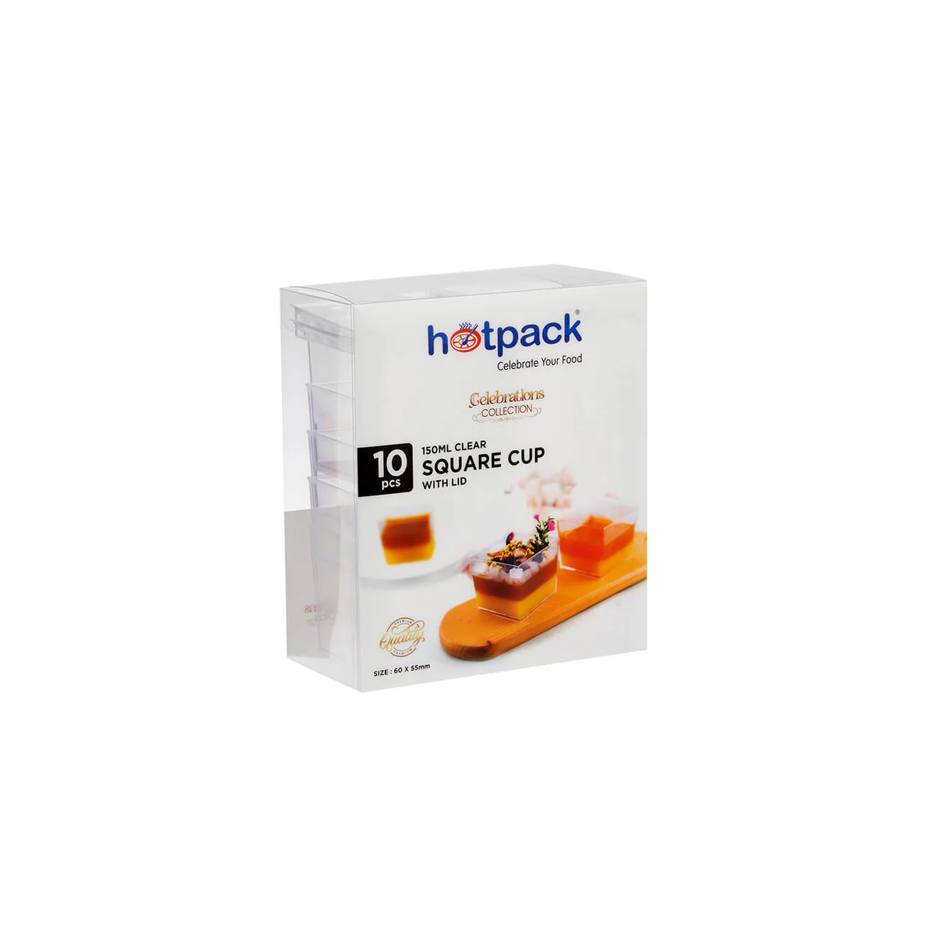 Clear Square Plastic Dessert Cup With Lid - Image 25