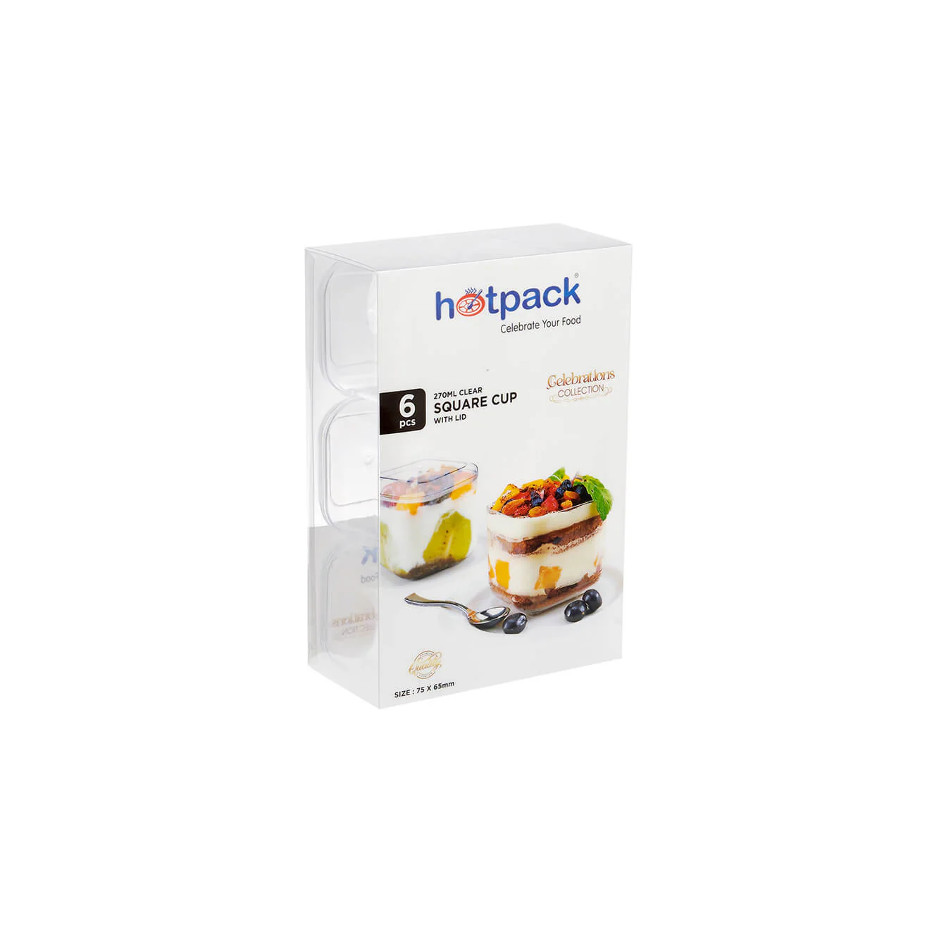 Clear Square Plastic Dessert Cup With Lid - Image 11