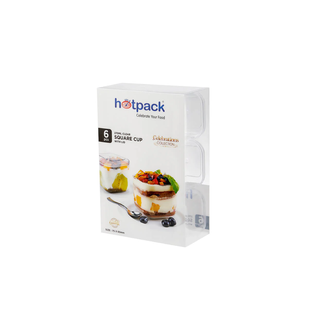 Clear Square Plastic Dessert Cup With Lid - Image 12