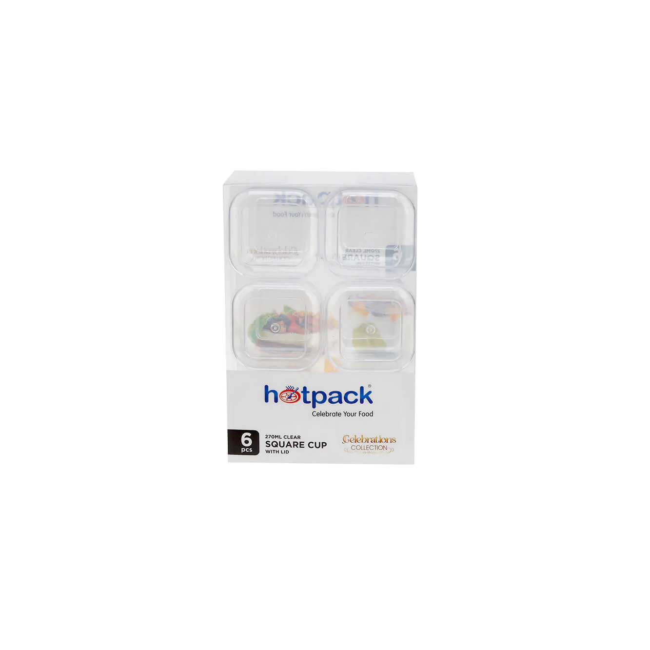 Clear Square Plastic Dessert Cup With Lid - Image 2