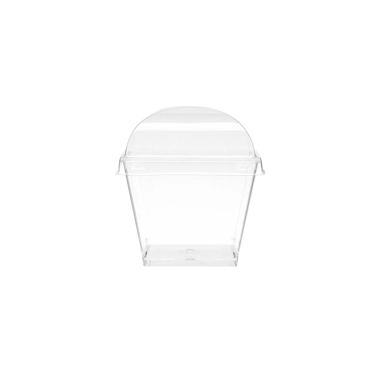 Clear Square Plastic Dessert Cup With Lid - Image 3