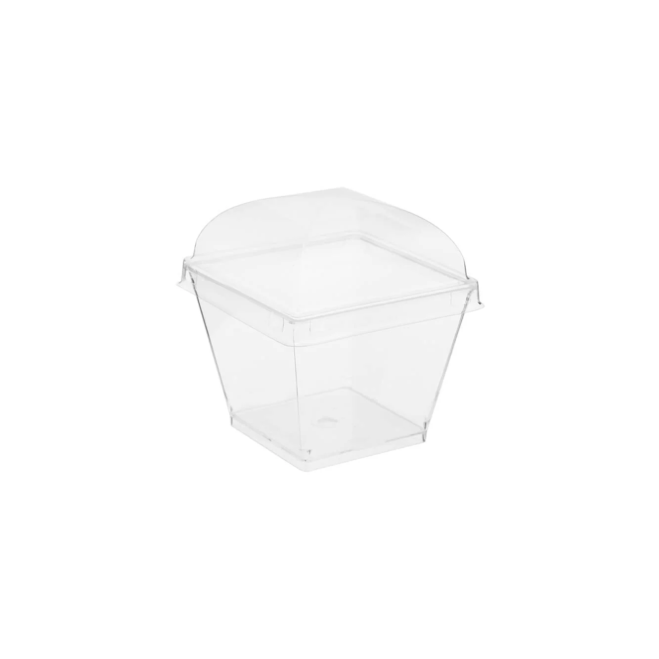 Clear Square Plastic Dessert Cup With Lid - Image 9
