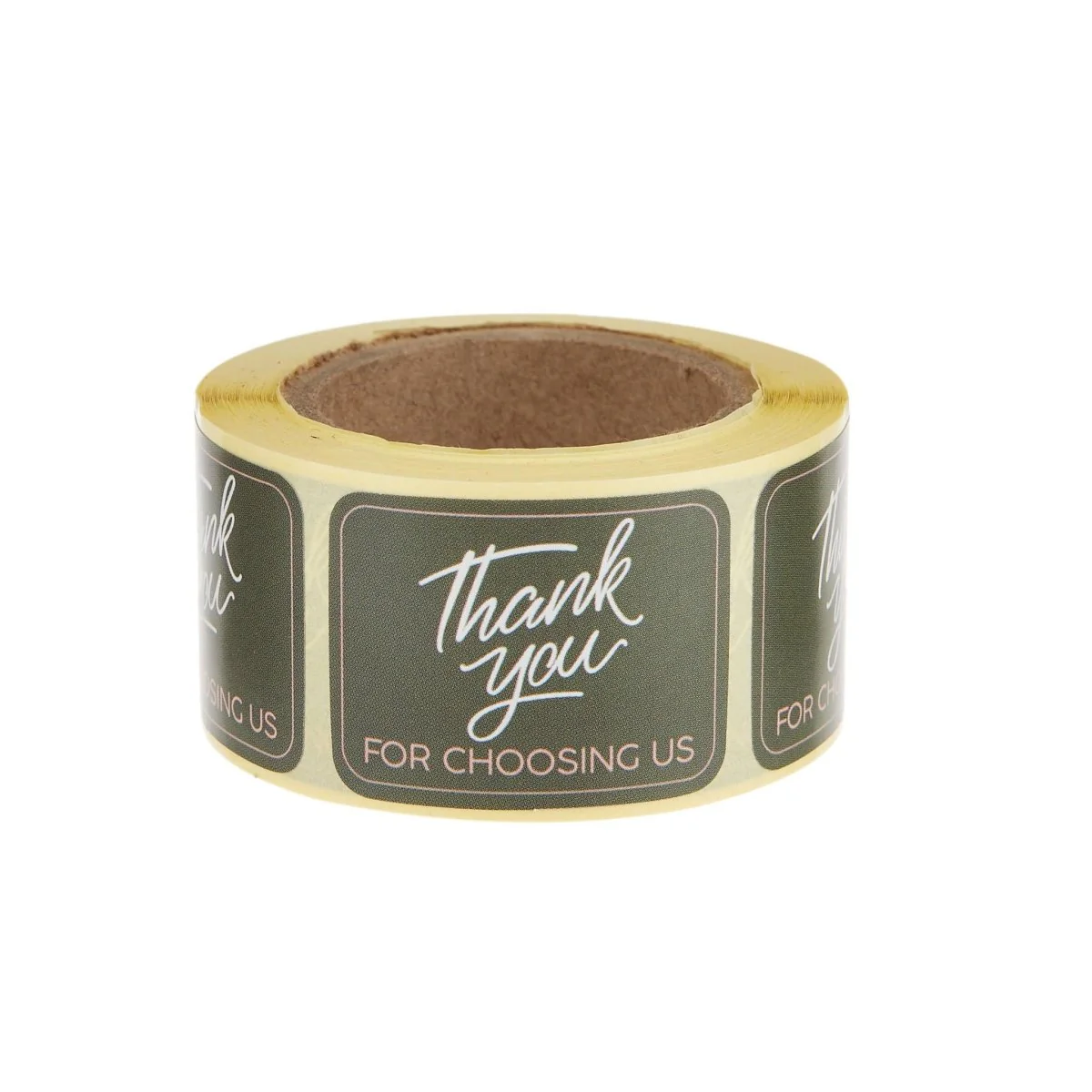 Dark Green Thank You Sticker Roll 250 Pieces - Image 3