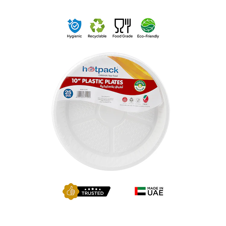 Round Plastic Plate White - Image 8