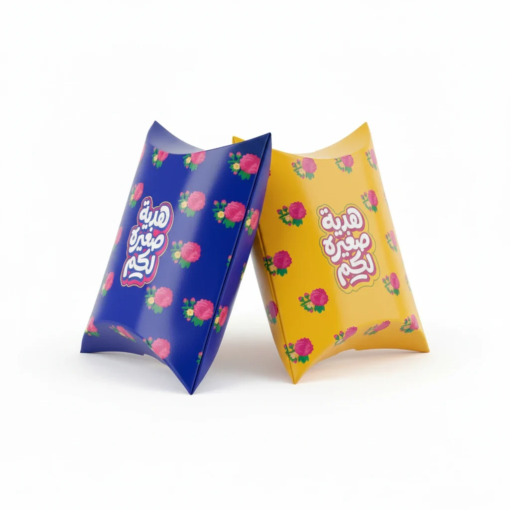 Eid Gift Pillow Pouch (Blue & Yellow)
