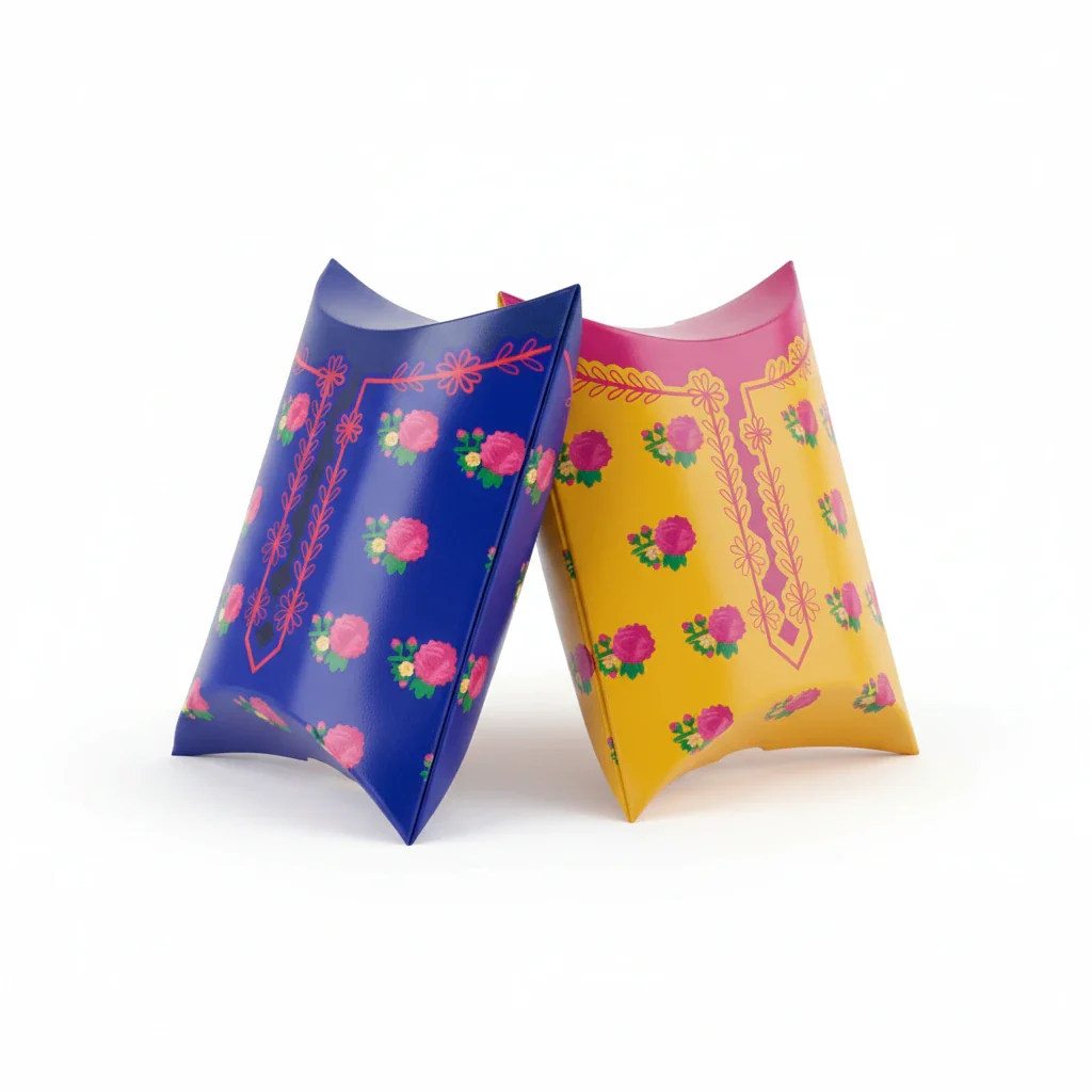 Eid Gift Pillow Pouch (Blue & Yellow) - Image 2