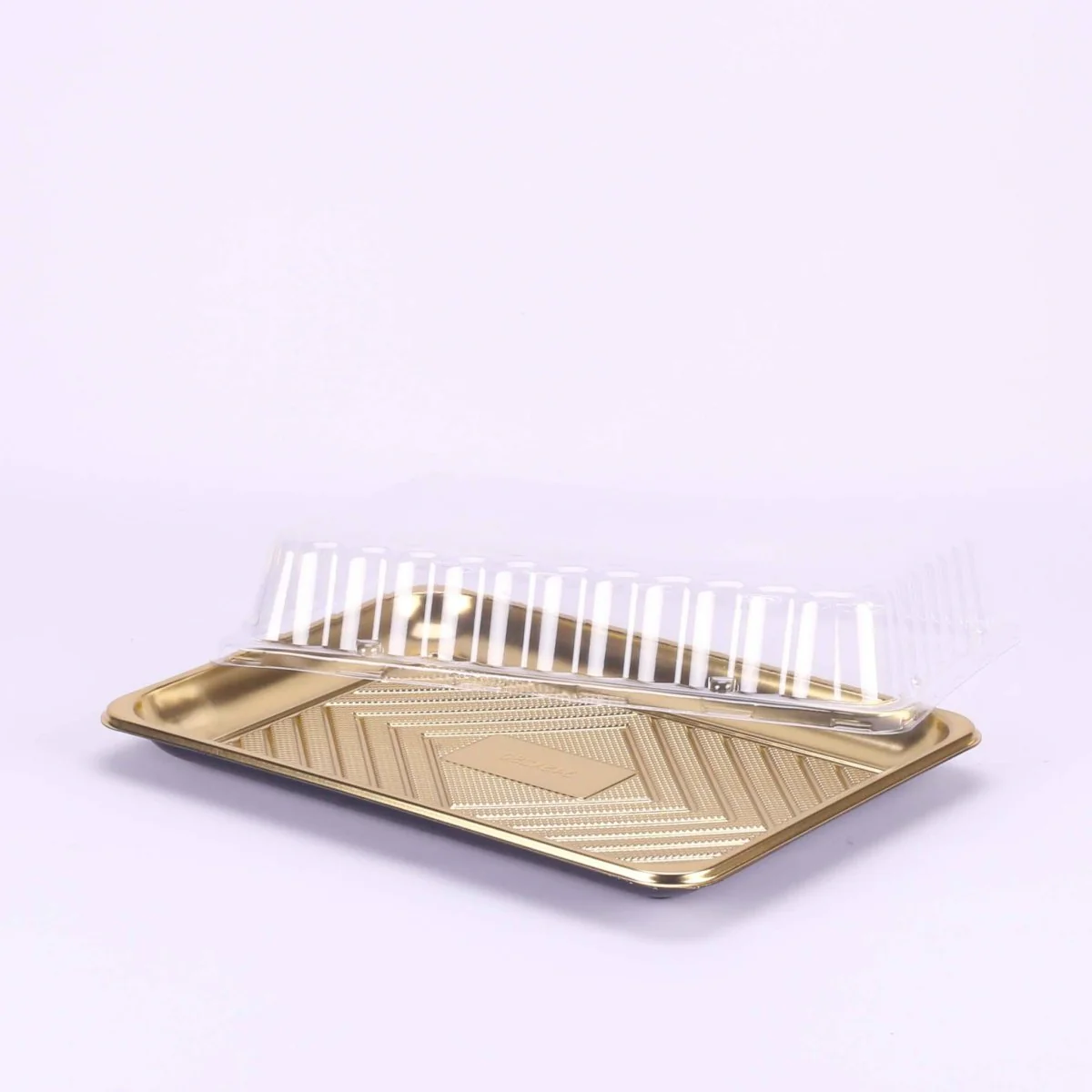 Gold Base Rectangle Cake Container With Lid - Image 7