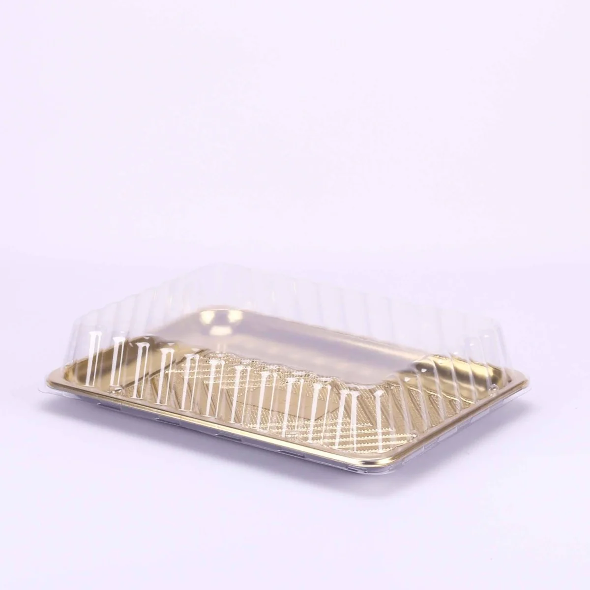 Gold Base Rectangle Cake Container With Lid - Image 9