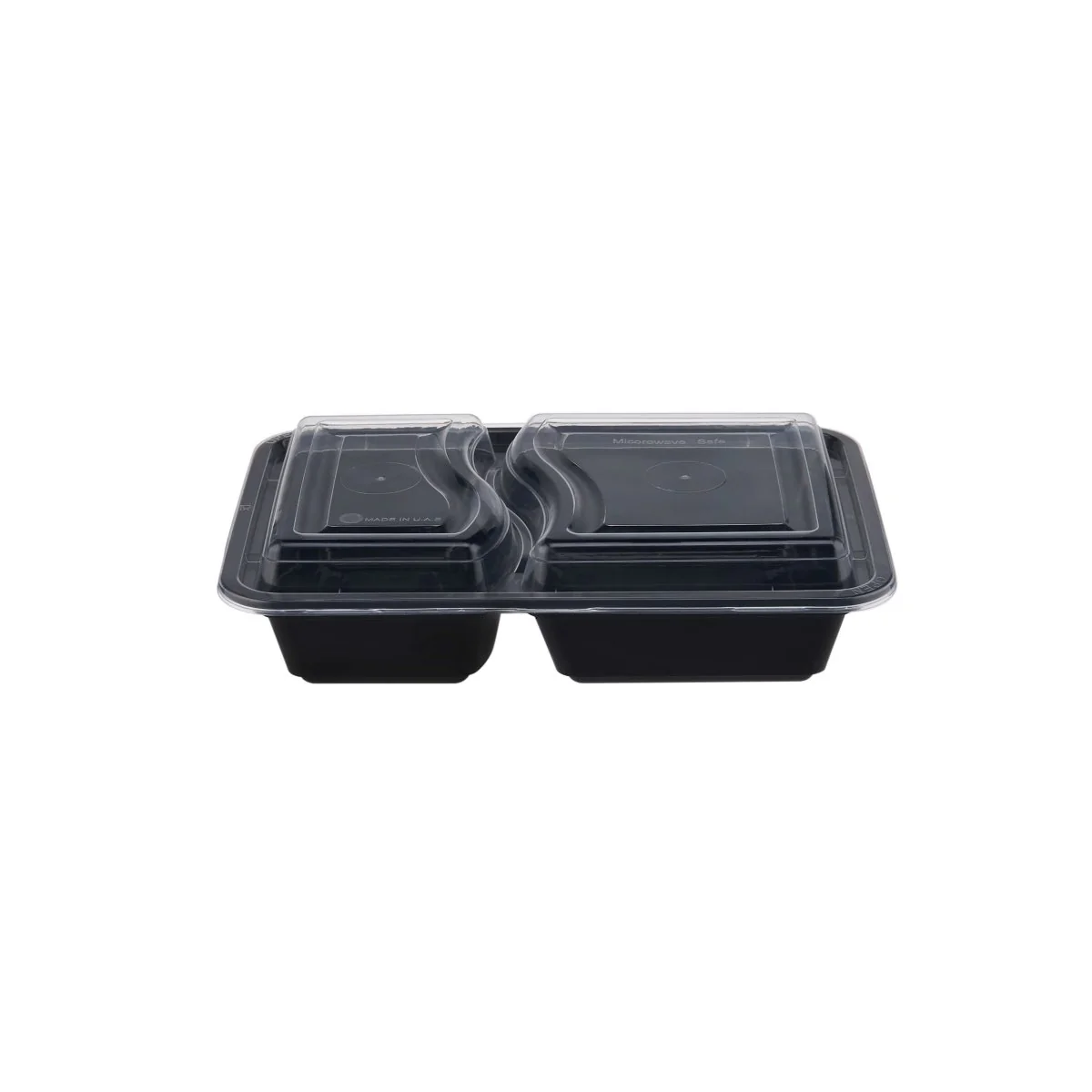 Heavy Duty Black Base Rectangular 2-Compartment Container - Image 3