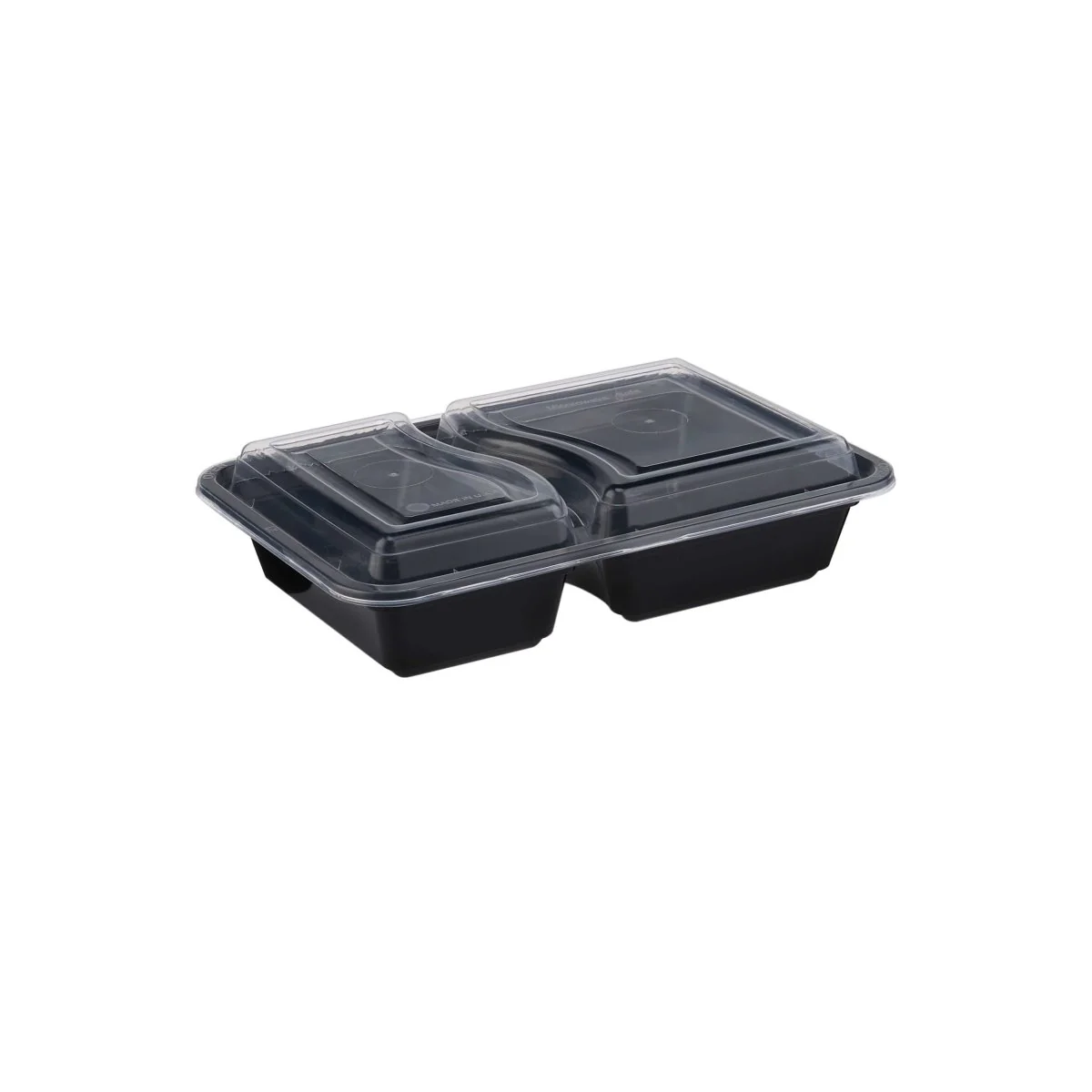 Heavy Duty Black Base Rectangular 2-Compartment Container - Image 4