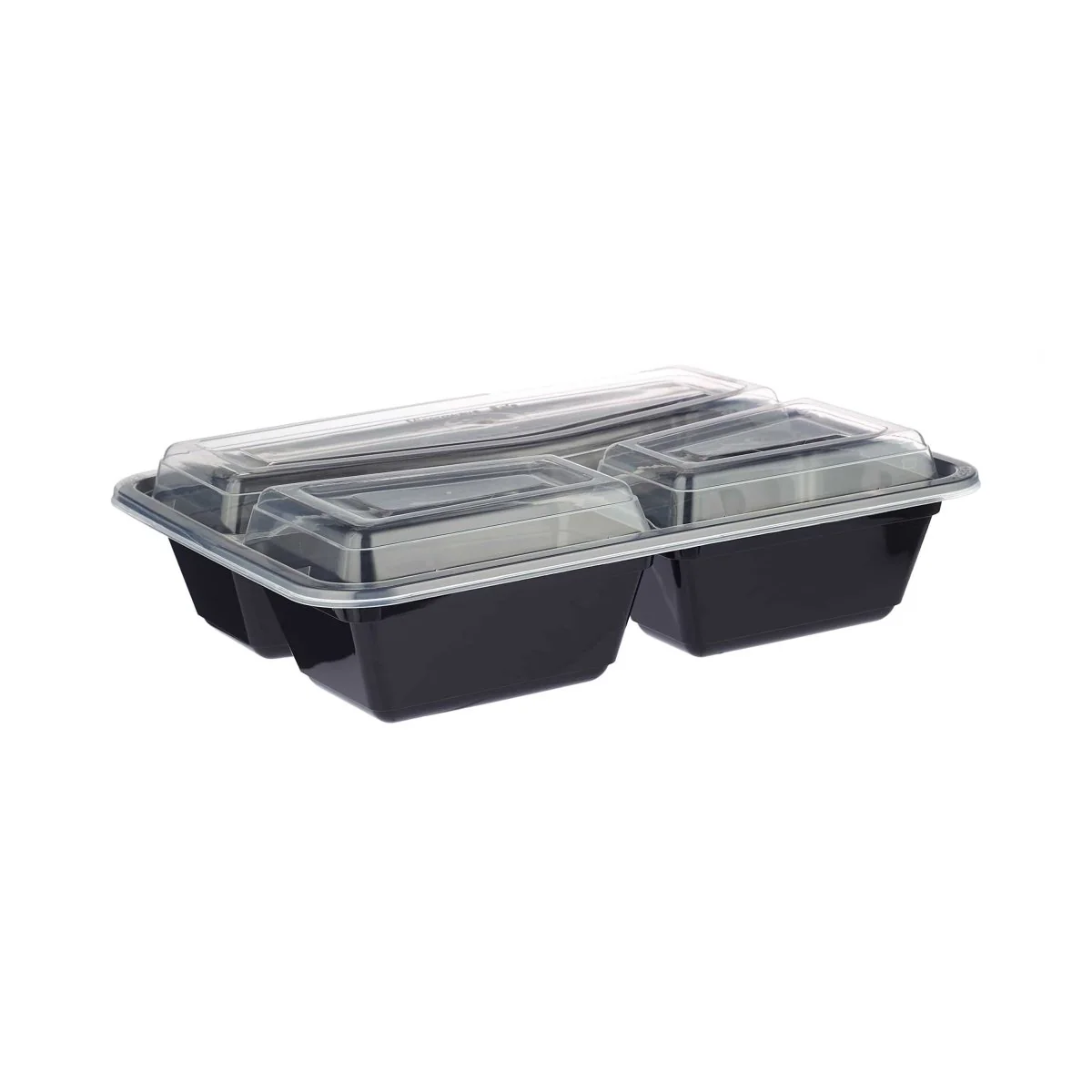 Heavy Duty Black Base Rectangular 3-Compartment Container 300 Pieces - Image 6