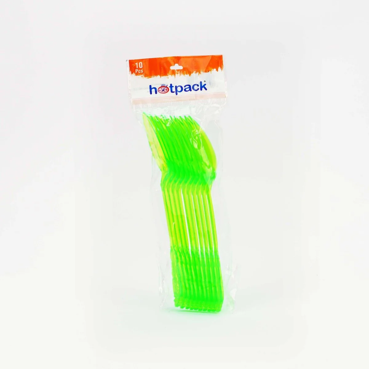 Heavy Duty Neon Plastic Spoon 10 Pieces - Image 2