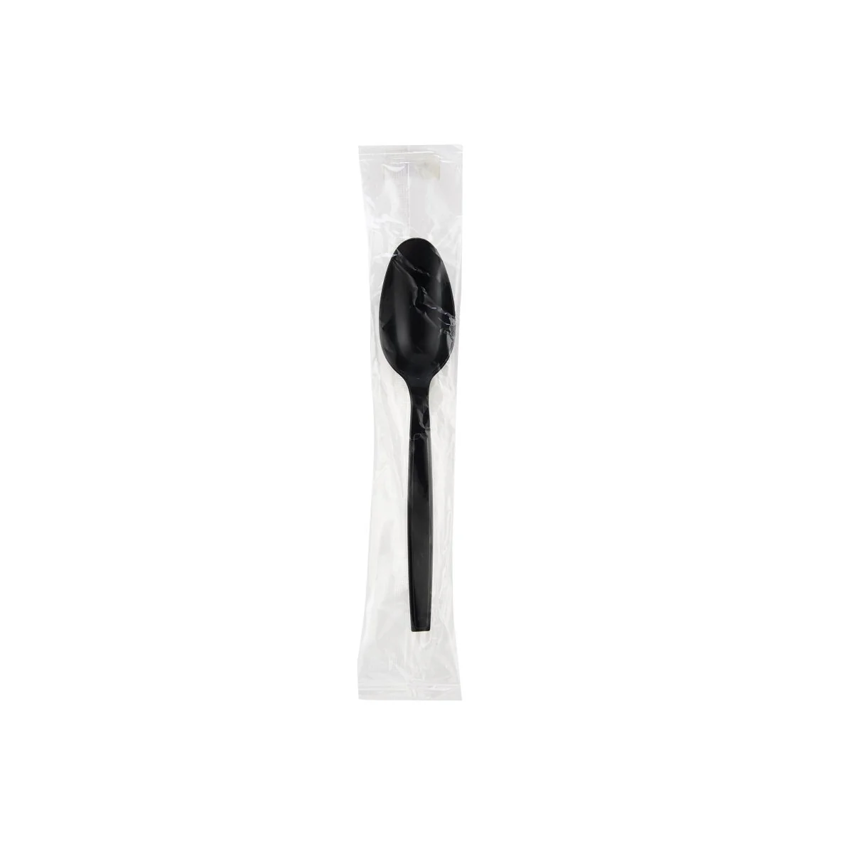 Heavy Duty Spoon Black Plastic Individually Wrap 500 Pieces