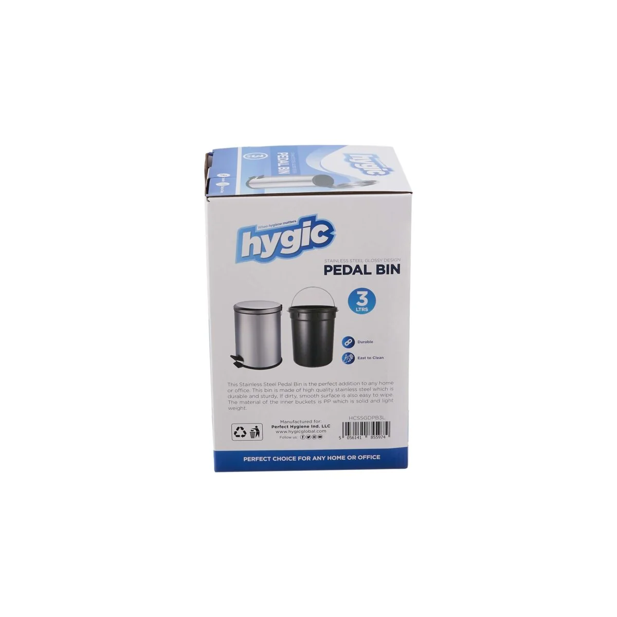 Hygic Stainless Steel Pedal Bin | Dust Bin - Image 10