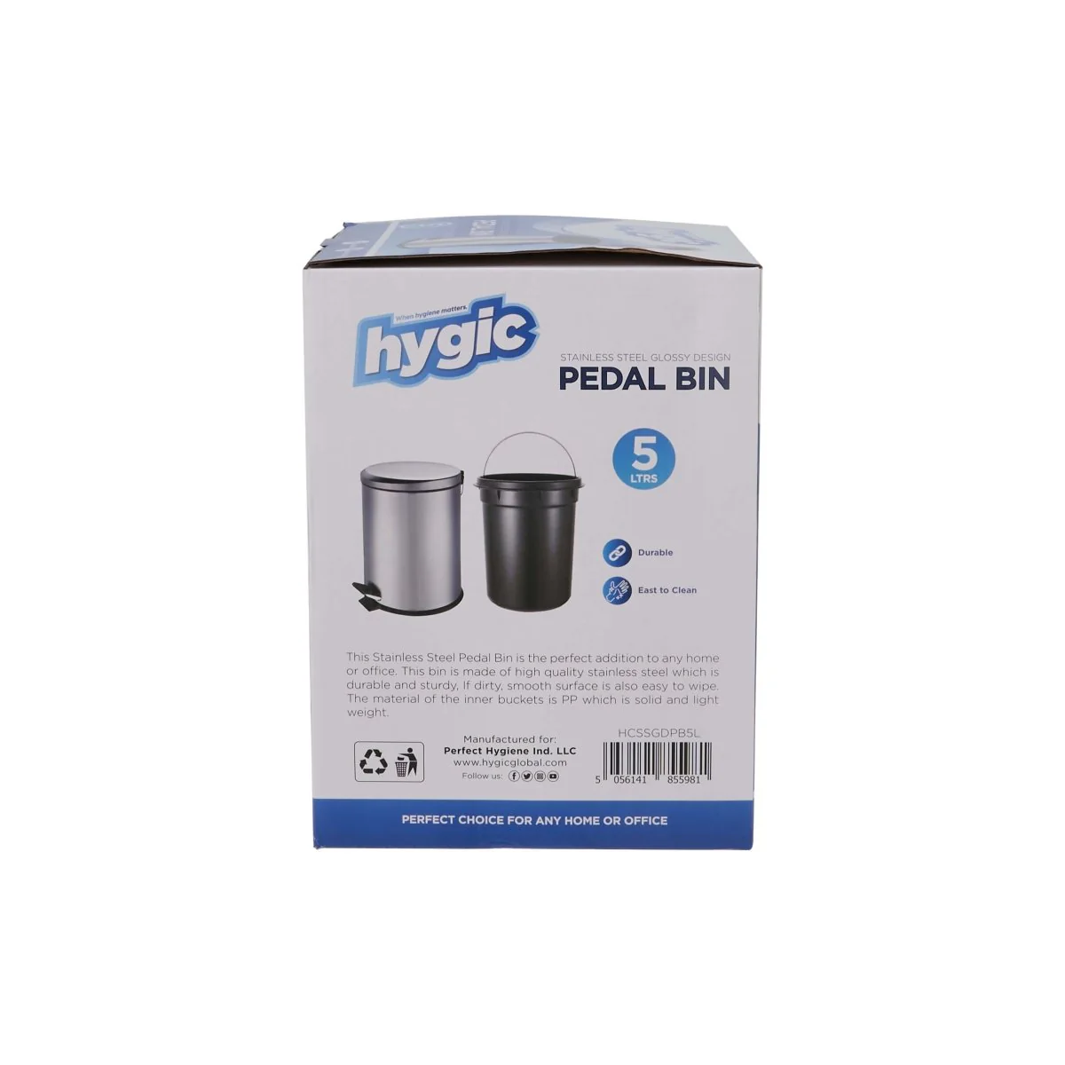 Hygic Stainless Steel Pedal Bin | Dust Bin - Image 19