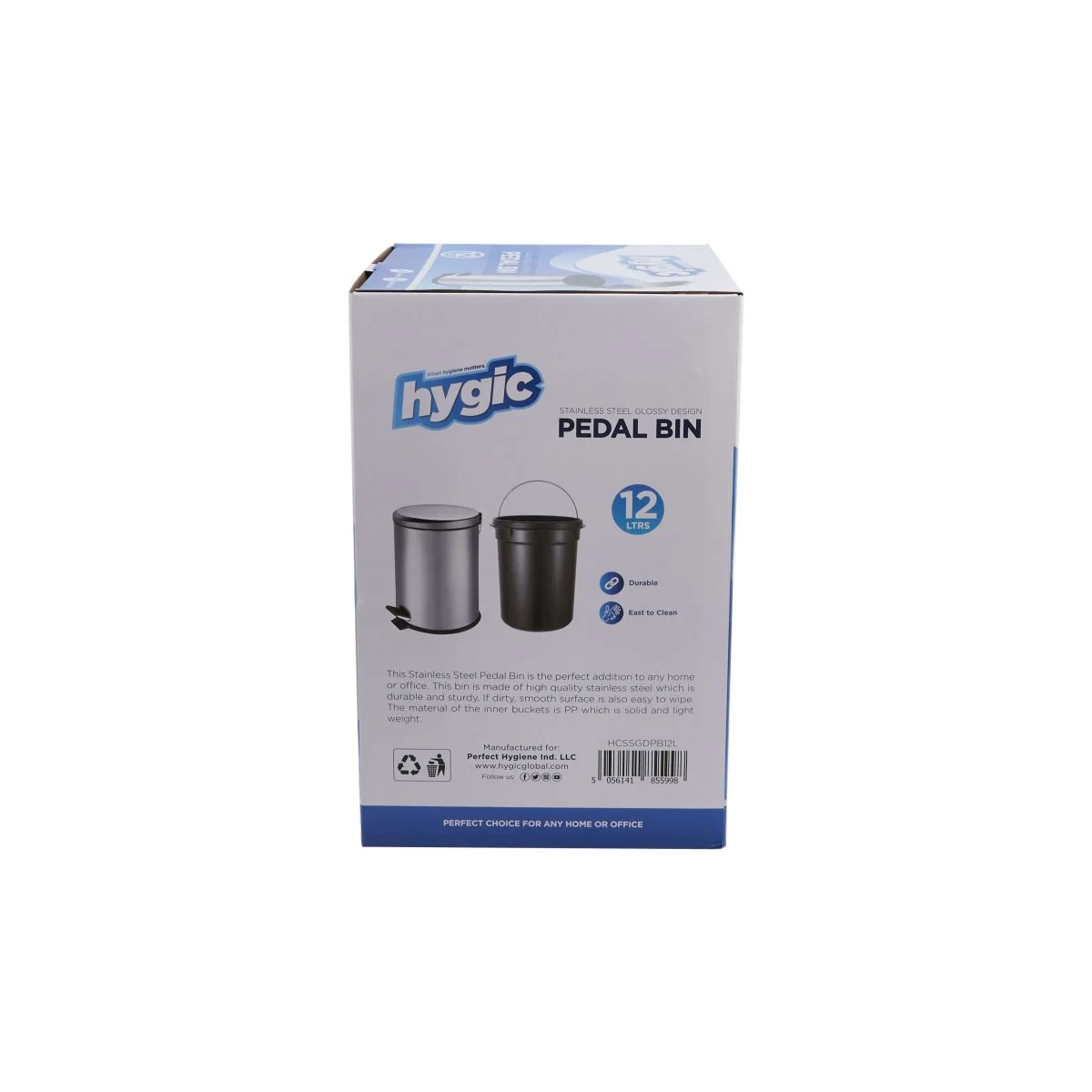 Hygic Stainless Steel Pedal Bin | Dust Bin - Image 28