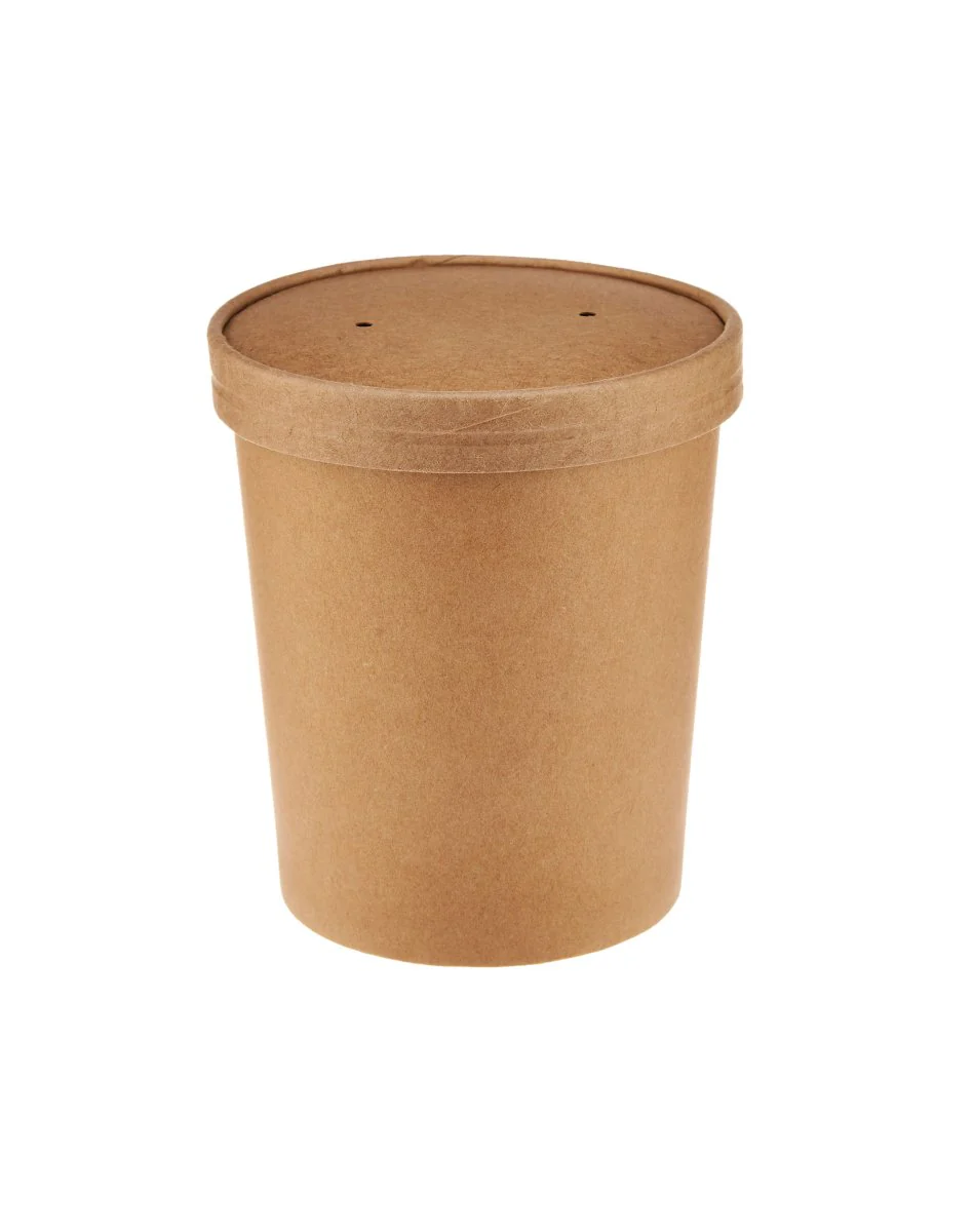 Kraft Paper Noodle Bowl with Kraft Lid - Image 16
