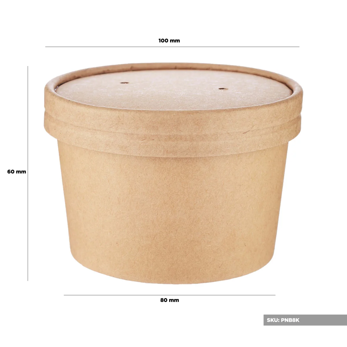 Kraft Paper Noodle Bowl with Kraft Lid - Image 3