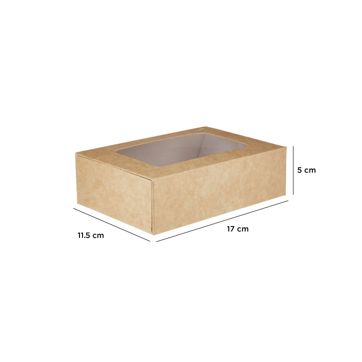 Kraft Rectangle Salad Box 17 x 11 cm with Window 250 Pieces - Image 4