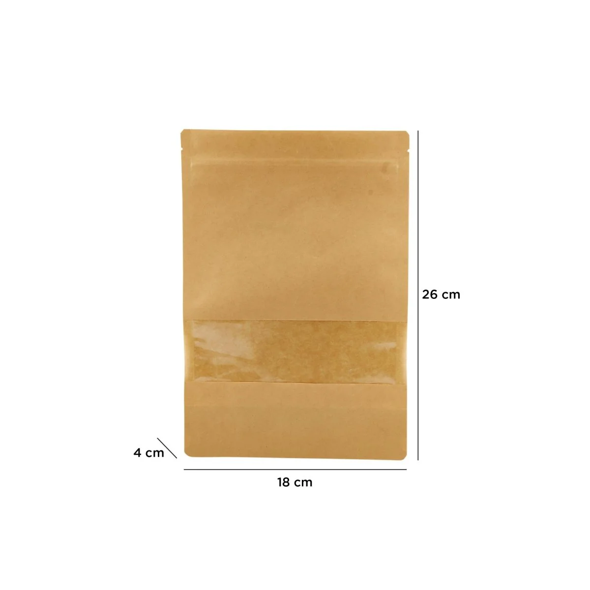 Kraft Resealable Paper Bag With Window 50 Pieces - Image 15