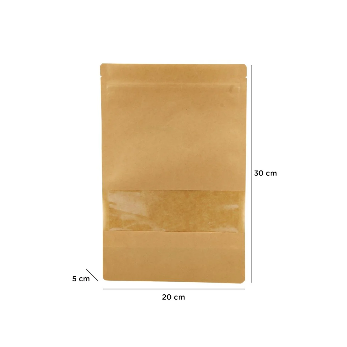 Kraft Resealable Paper Bag With Window 50 Pieces - Image 18