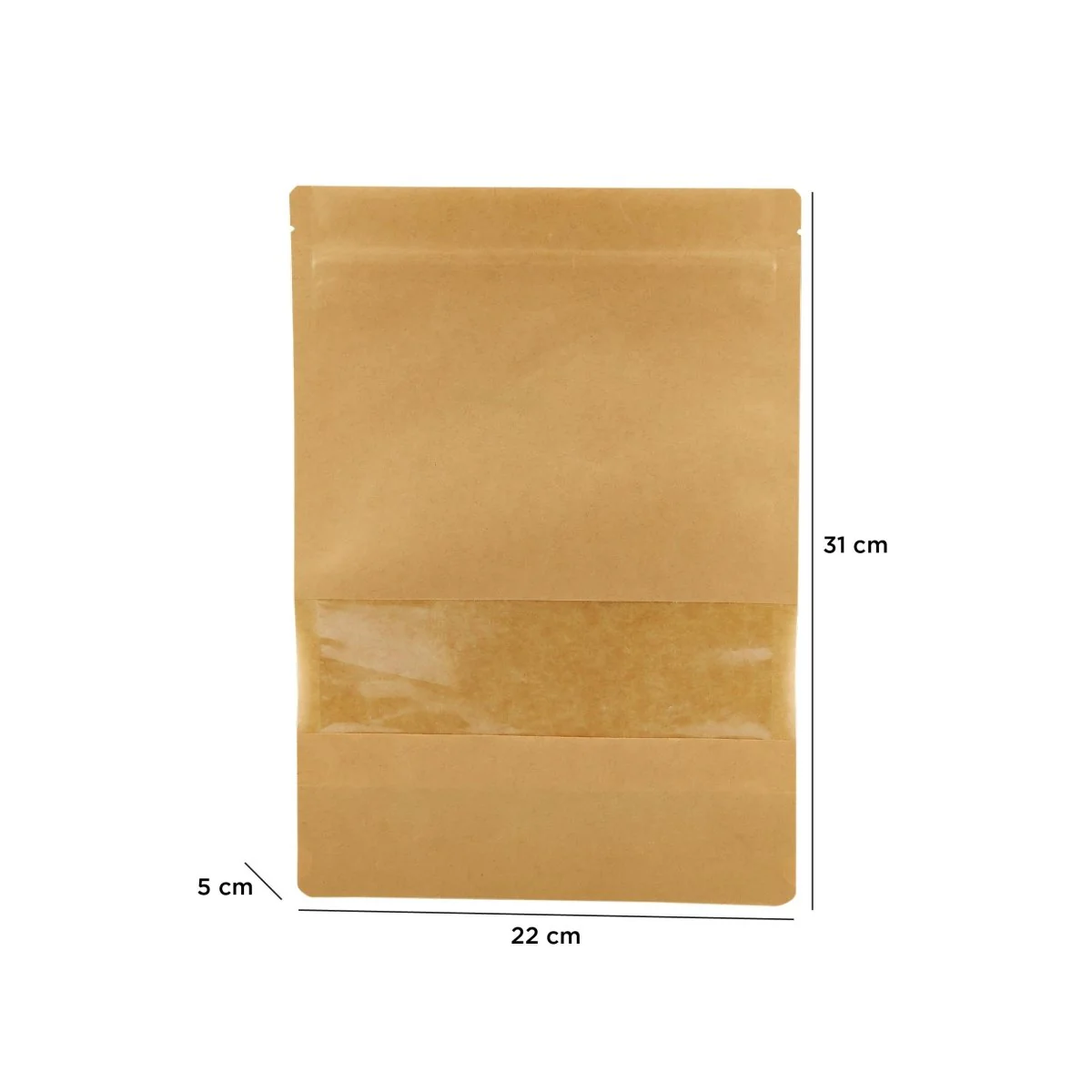Kraft Resealable Paper Bag With Window 50 Pieces - Image 21