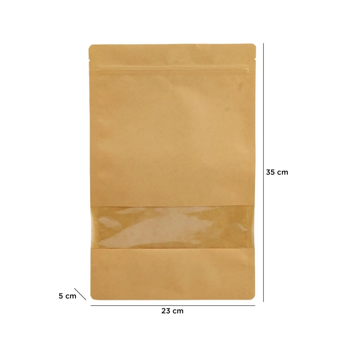 Kraft Resealable Paper Bag With Window 50 Pieces - Image 24