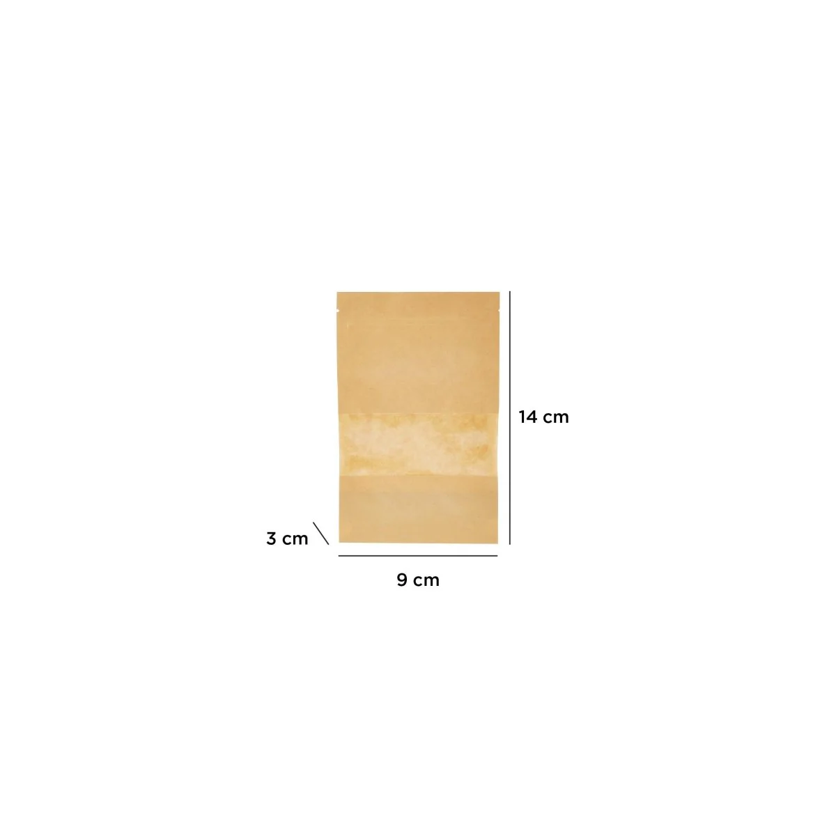 Kraft Resealable Paper Bag With Window 50 Pieces - Image 3
