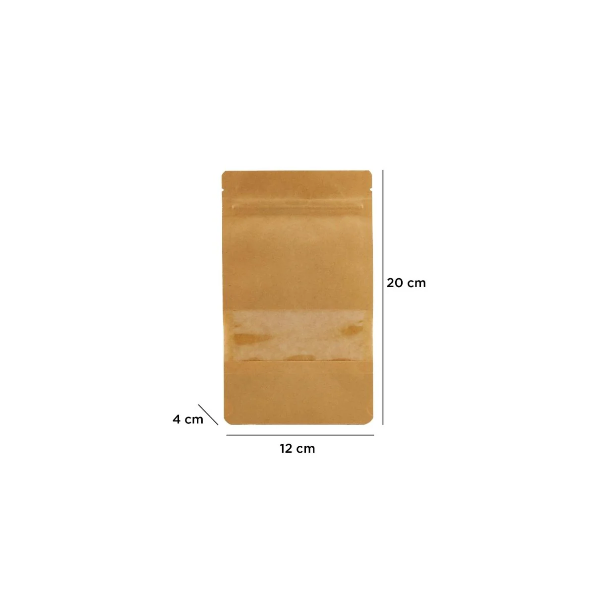 Kraft Resealable Paper Bag With Window 50 Pieces - Image 9