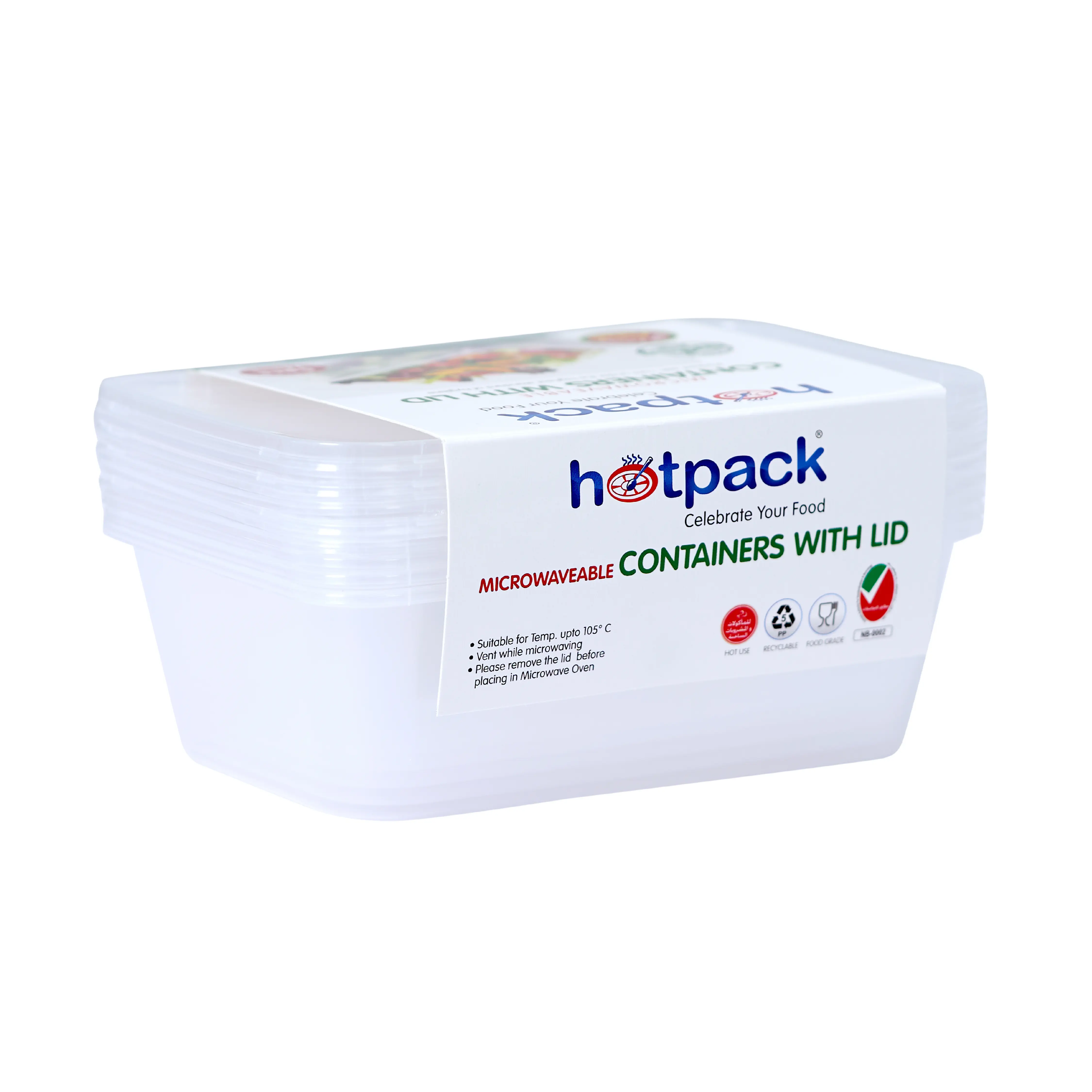 Microwaveable Container  750 ML With Lid 5 Pieces - Image 6