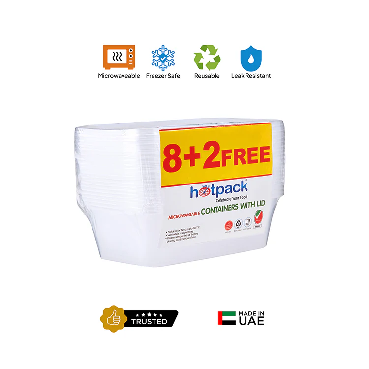 Offer Pack Clear Microwaveable Rectangle Container - Image 20
